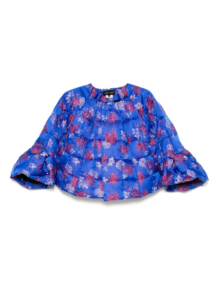  Comme Des Garçons Floral-jacquard Jacket - Blue 