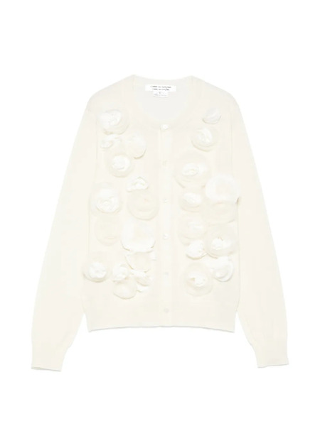  Comme Des Garçons Flower Cardigan - Neutrals 