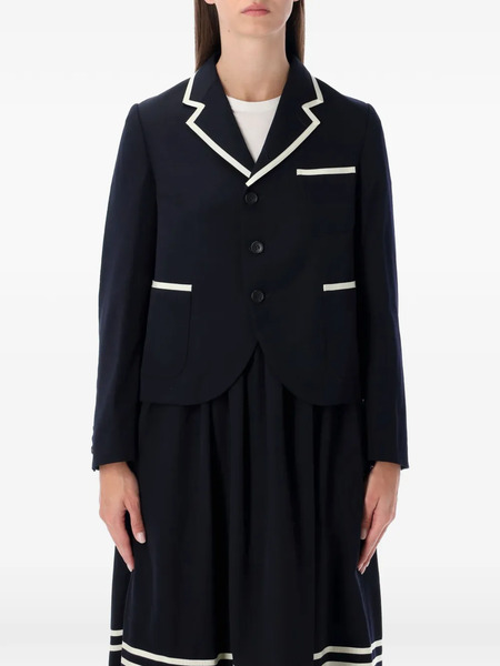  Comme Des Garçons Girl Piped-trim Jacket - Blue 