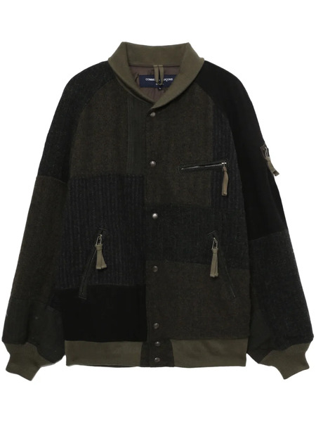  Comme Des Garçons Homme Patchwork Multiple-pocket Bomber Jacket - Green 
