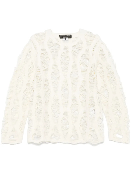  Comme Des Garçons Homme Plus Openwork Sweater - Neutrals 