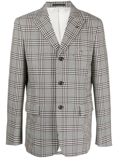  Comme Des Garçons Homme Plus Patchwork Detailing Checked Blazer - Neutrals 