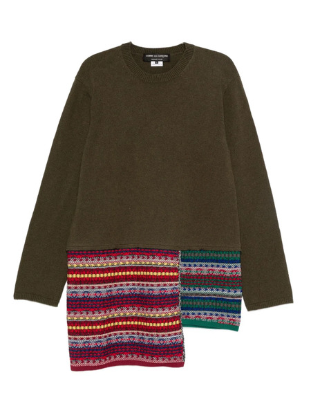  Comme Des Garçons Homme Plus Patchwork-panelled Sweater - Green 