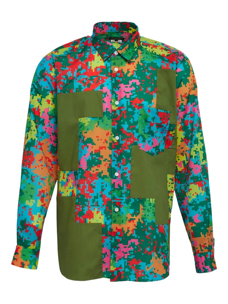  Comme Des Garçons Homme Plus Patchwork Printed Shirt - Green 
