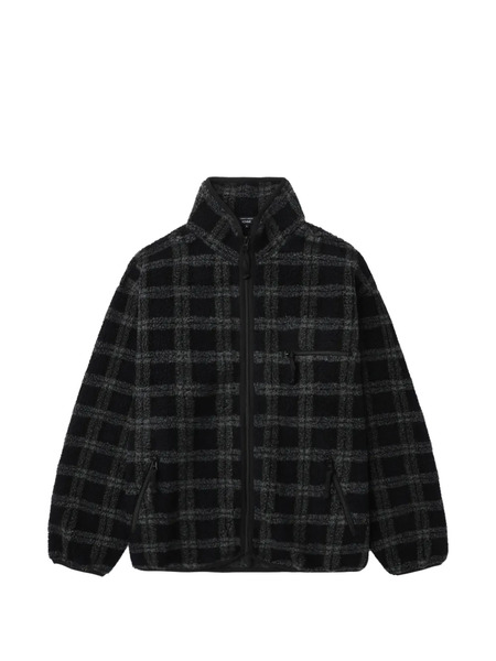  Comme Des Garçons Homme Zip-up Checked Overshirt - Black 