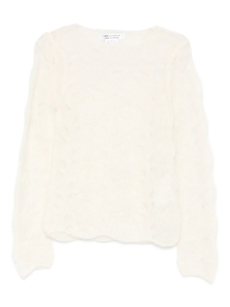  Comme Des Garçons Open-knit Wool Sweater - Neutrals 