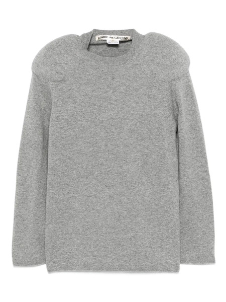  Comme Des Garçons Padded-shoulder Sweater - Grey 