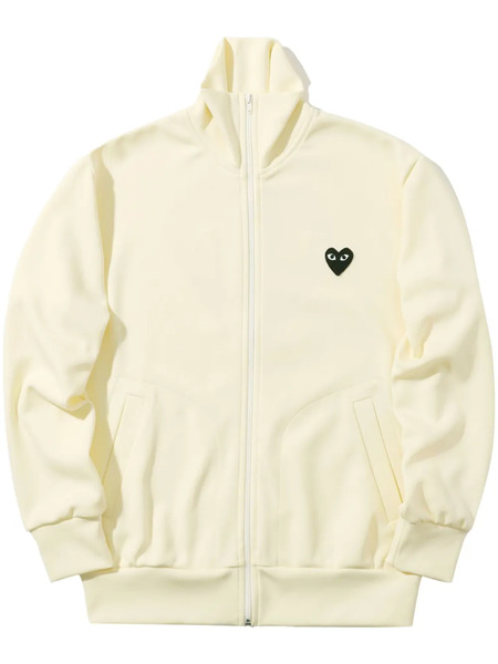  Comme Des Garçons Play Big Heart Zip-up Sweatshirt - Neutrals 