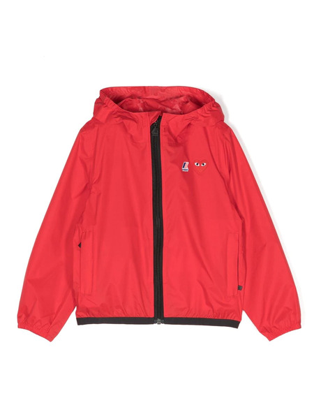  Comme Des Garçons Play Kids Logo-patch Hooded Jacket - Red 