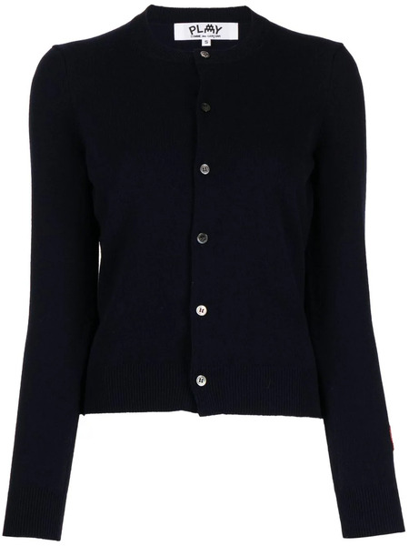  Comme Des Garçons Play Logo-patch Wool Cardigan - Blue 