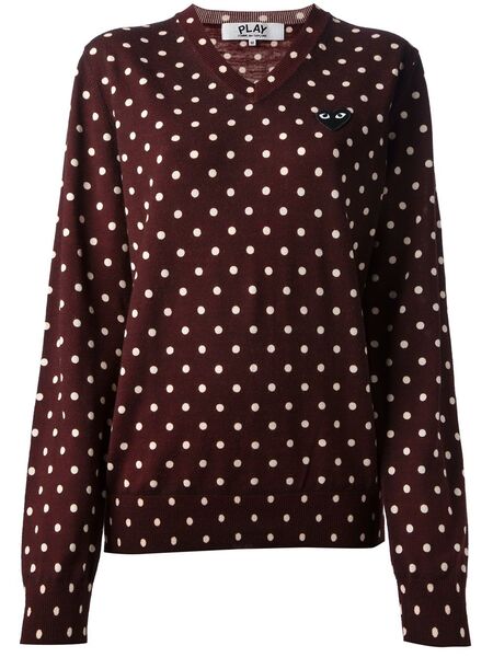  Comme Des Garçons Play Polka Dot Sweater - Red 