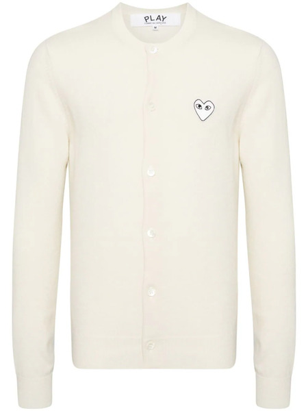  Comme Des Garçons Play Wool Cardigan - Neutrals 