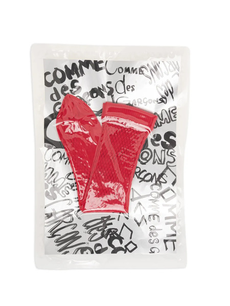  Comme Des Garçons Ribbed Logo Socks - Red 