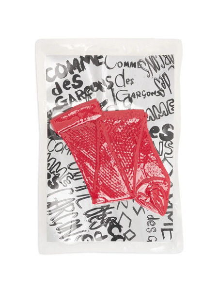  Comme Des Garçons Ribbed Logo Socks - Red 