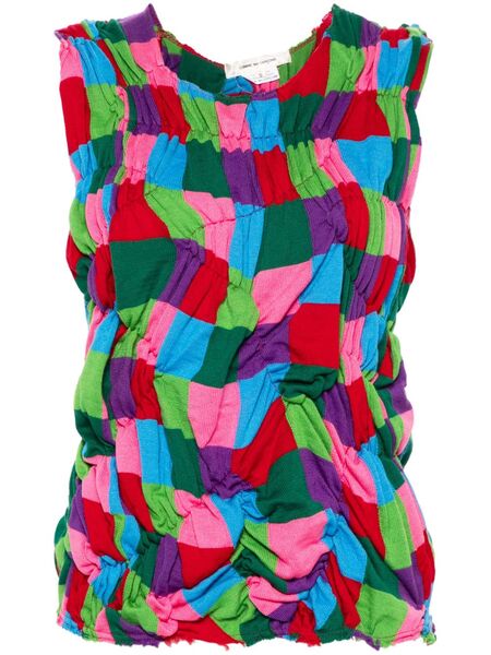  Comme Des Garçons Ruched Knitted Top - Green 