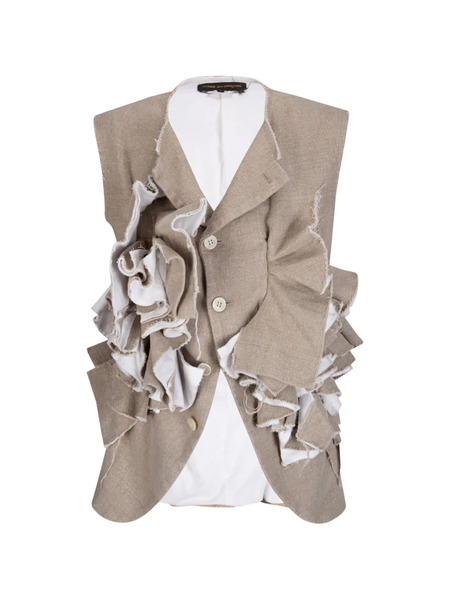  Comme Des Garçons Ruffled Gilet - Neutrals 