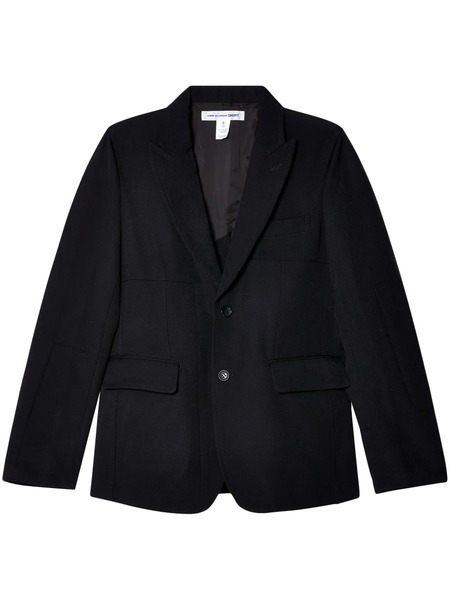  Comme Des Garçons Shirt Single-breasted Wool Blazer - Blue 