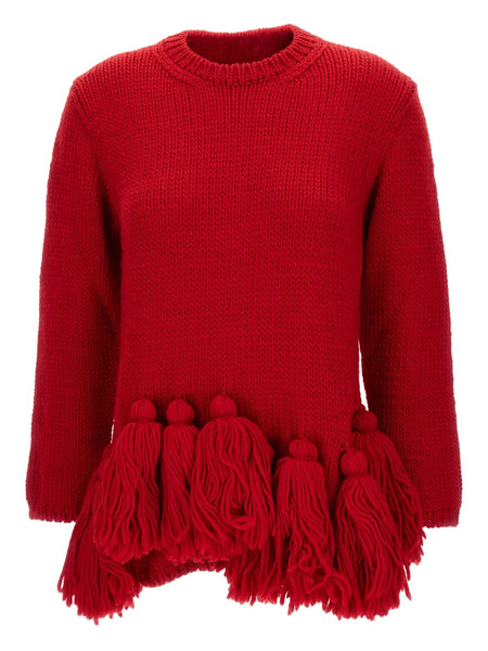  Comme Des Garçons Tassel-detail Fringed Sweater - Red 