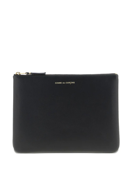  Comme Des Garçons Wallet Embossed Logo Zip Wallet - Black 