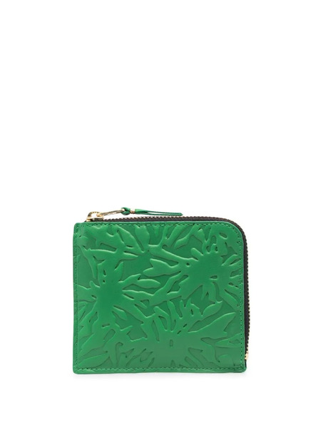  Comme Des Garçons Wallet Embossed Zip-up Wallet - Green 