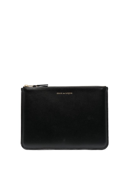  Comme Des Garçons Wallet Engraved-logo Leather Wallet - Black 