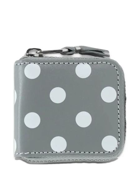  Comme Des Garçons Wallet Leather Line Coin Polka-dot Pouch - Grey 
