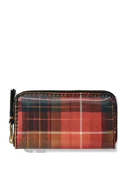  Comme Des Garçons Wallet Plaid Zip-around Wallet - Red 
