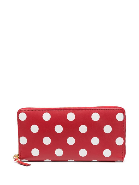  Comme Des Garçons Wallet Polka Dot Calf-leather Wallet - Red 