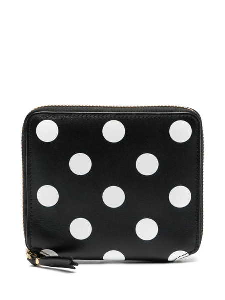  Comme Des Garçons Wallet Polka Dot-print Leather Wallet - Black 