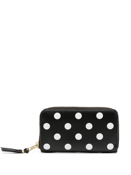  Comme Des Garçons Wallet Polka Dot-print Leather Wallet - Black 