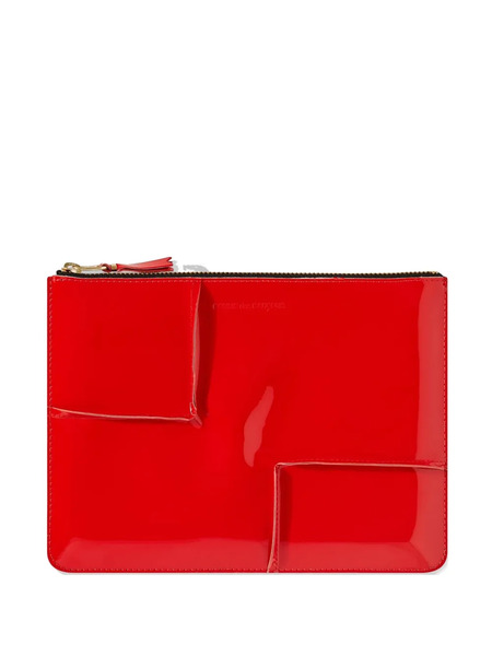  Comme Des Garçons Wallet Reversed Hem Zipped Wallet - Red 