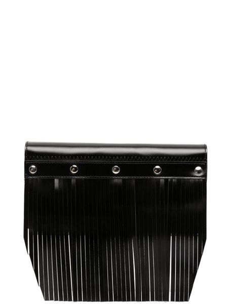  Comme Des Garçons Wallet Stud-embellished Fringed Leather Wallet - Black 
