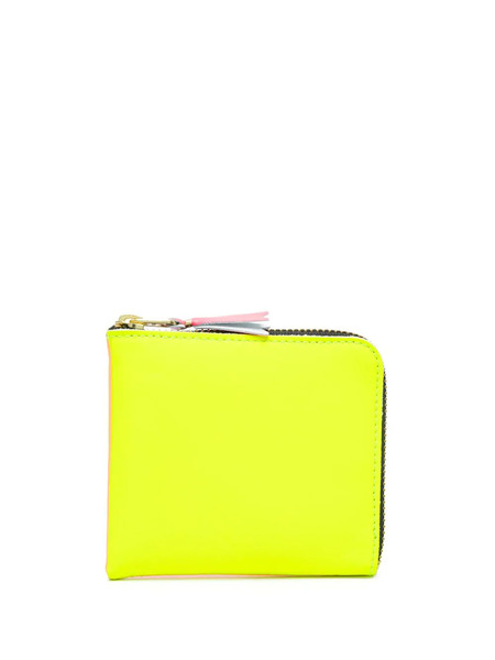  Comme Des Garçons Wallet Super Fluo Zipped Leather Wallet - Yellow 