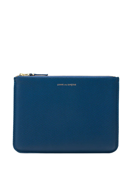  Comme Des Garçons Wallet Textured Zip Wallet - Blue 
