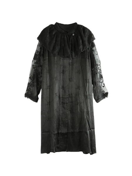  Communs Lace Ruffled Coat - Black 
