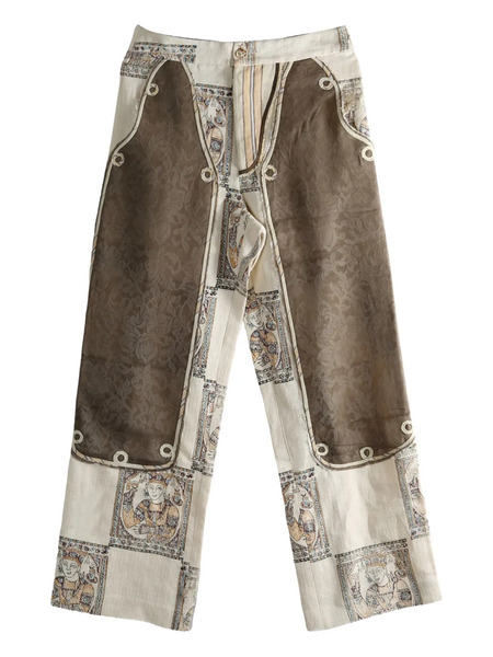  Communs Patterned Panelled Trousers - Neutrals 