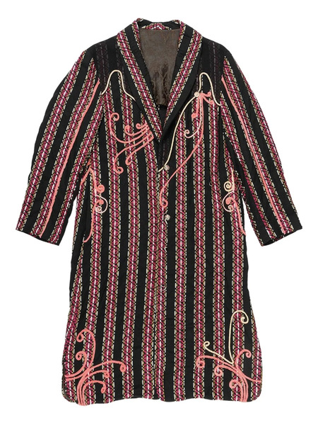  Communs Striped Coat - Black 
