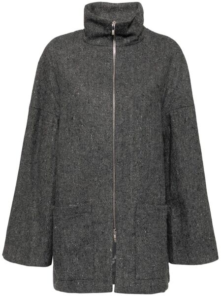  Conner Ives Reconstituted Military Blanket Coat - Grey 