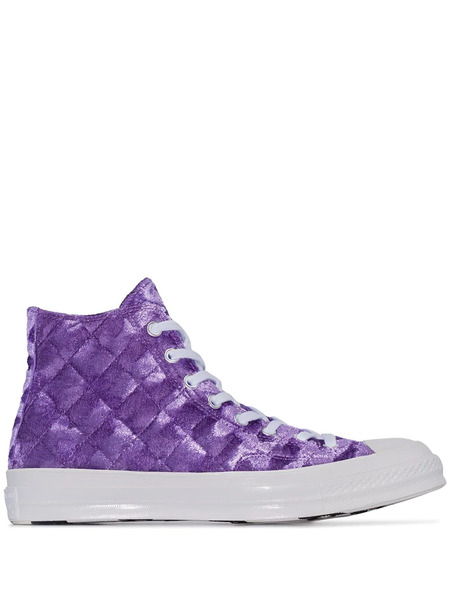  Converse Chuck 70 Hi quilted Velvet Sneakers - Purple 