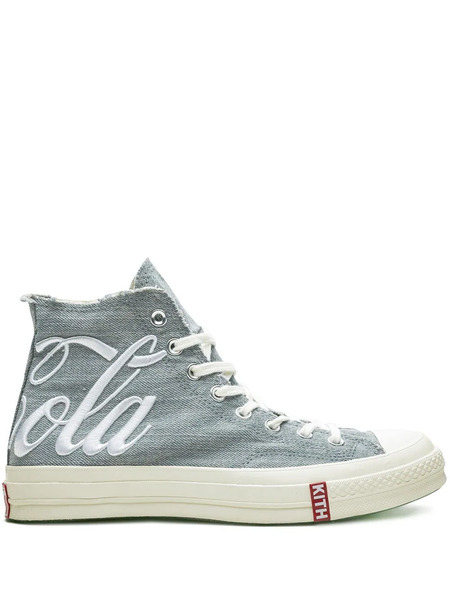  Converse X Kith X Coca-cola Chuck 70 Hi washed Denim Sneakers - Blue 