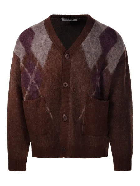  Coor Argyle-pattern Pocket Cardigan - Brown 