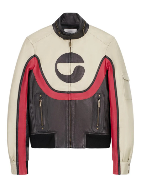  Coperni C-logo Panelled Leather Jacket - Neutrals 