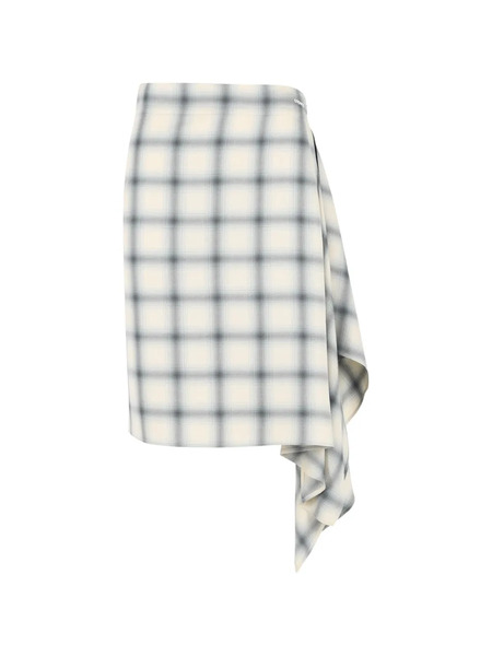  Coperni Checkered Asymmetrical Skirt - Neutrals 