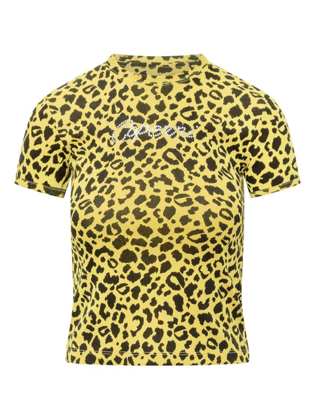  Coperni Crystal-embellished Leopard-print T-shirt - Yellow 