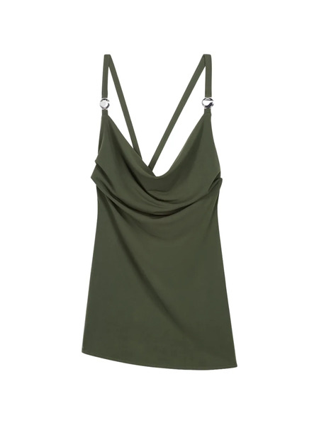 Coperni Draped Strap Logo Blouse - Green 