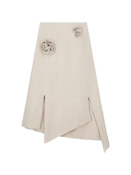  Coperni Floral-detail Asymmetric Midi Skirt - Neutrals 