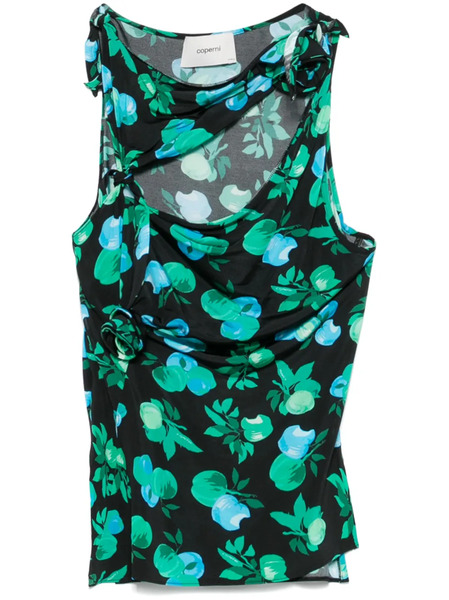  Coperni Flower Asymmetric Top - Black 