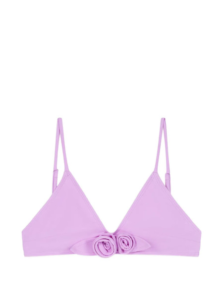  Coperni Flower Gathered Bikini Top - Purple 
