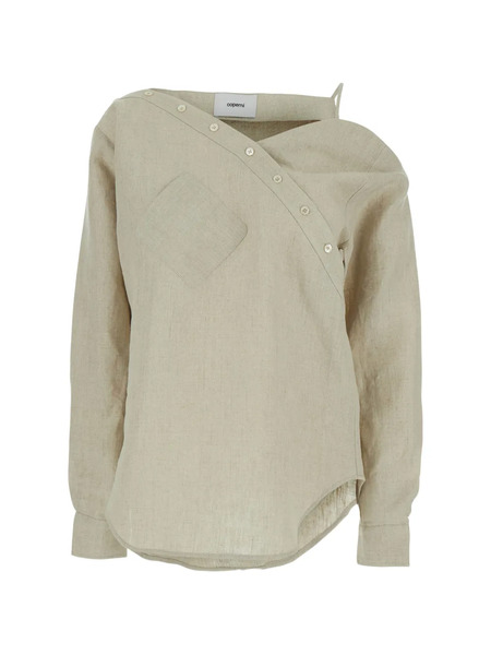  Coperni Heart One-shoulder Pocket Blouse - Neutrals 