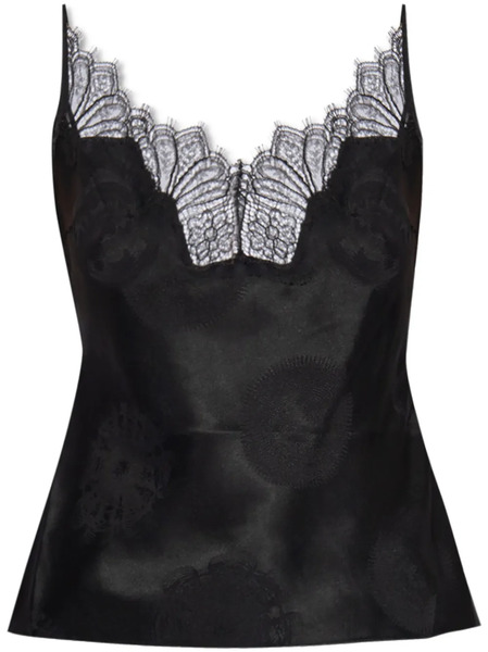  Coperni Lace-trim Silk Tank Top - Black 